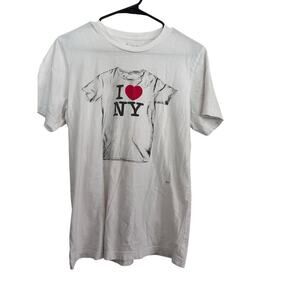 Paste Women's White I Love New York Crew Neck Short Sleeves T-Shirt Size Medium